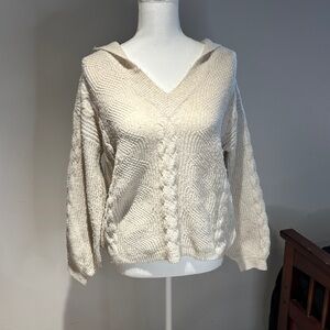 Hippie Rose Cream V-Neck Sweater